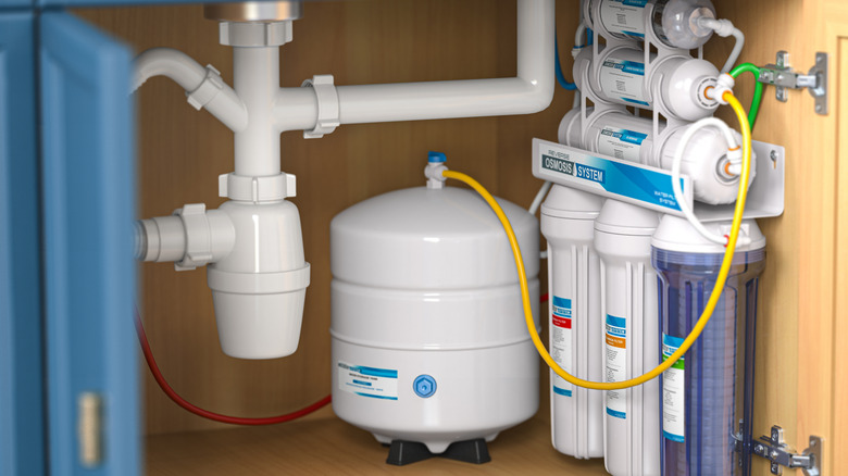 water filtration system under a sink
