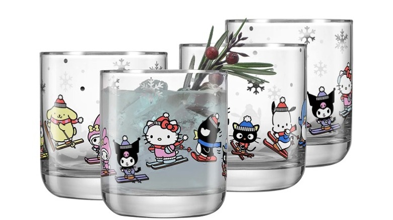 JoyJolt Hello Kitty and Friends Winter Wonderland glasses.