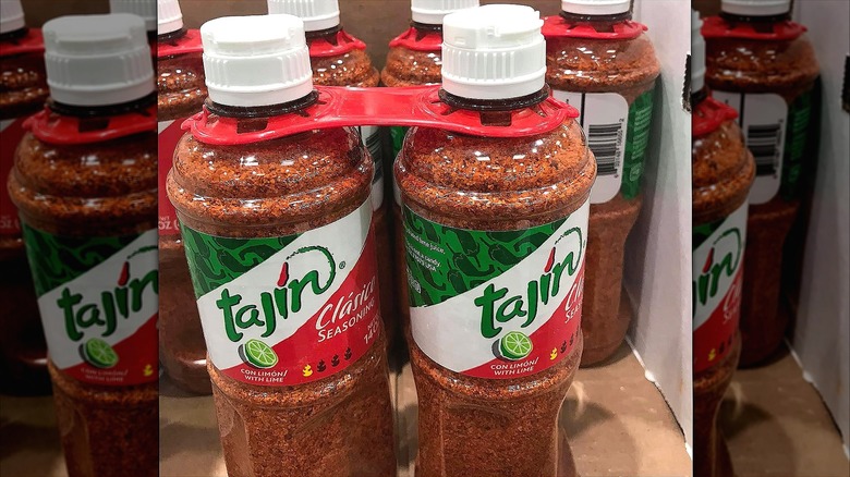 Two-pack bundle of Tajín seasoning at Costco.