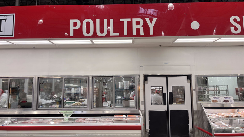 Sign above the Poultry department at a Costco warehouse chain