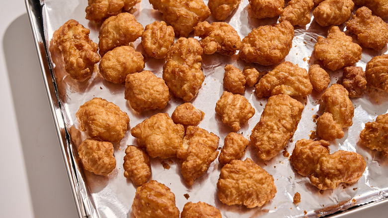 Costco orange chicken on a sheet pan