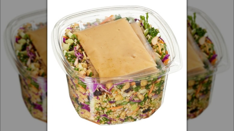The Kirkland Signature Grain & Celery Salad with Apple Cider Vinaigrette from Costco on white background