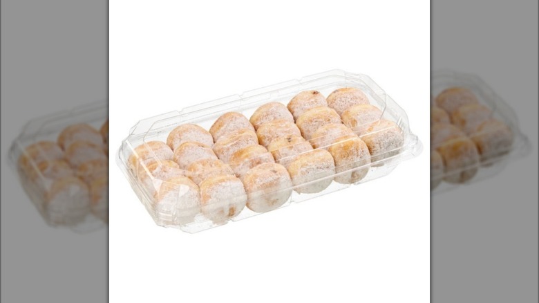 The Mini Beignet Filled with Chocolate Hazelnut from Costco on white background