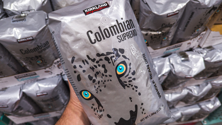 Kirkland whole bean Columbian Supremo coffee