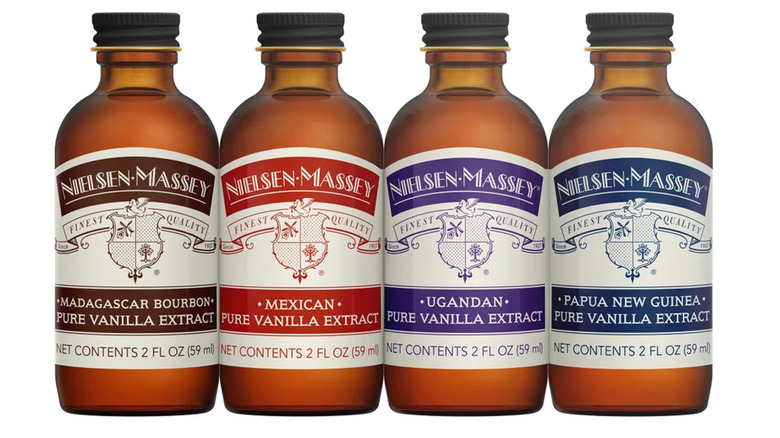 Four bottles of Nielsen-Massey Vanilla.