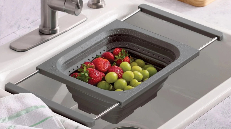 KitchenAid collapsible colander in grey