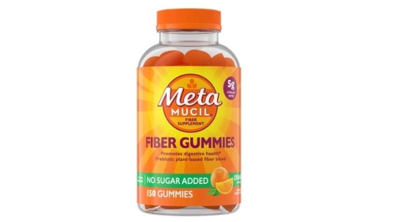 A bulk bottle of Metamucil fiber gummies