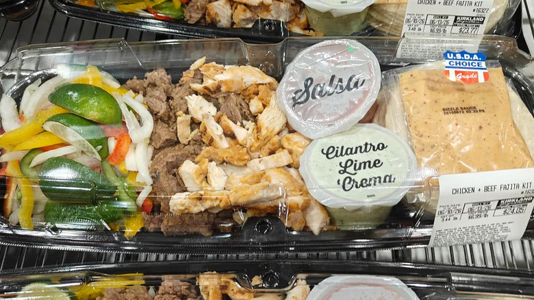 Kirkland Signature Beef and Chicken Fajita Kit in fridge section