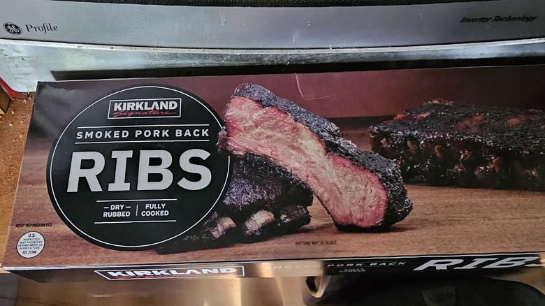 Package of Kirkland Signature Smoked Pork Back Ribs