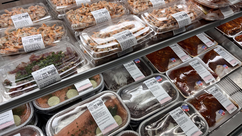 Costco's prepared meals section, seafood.