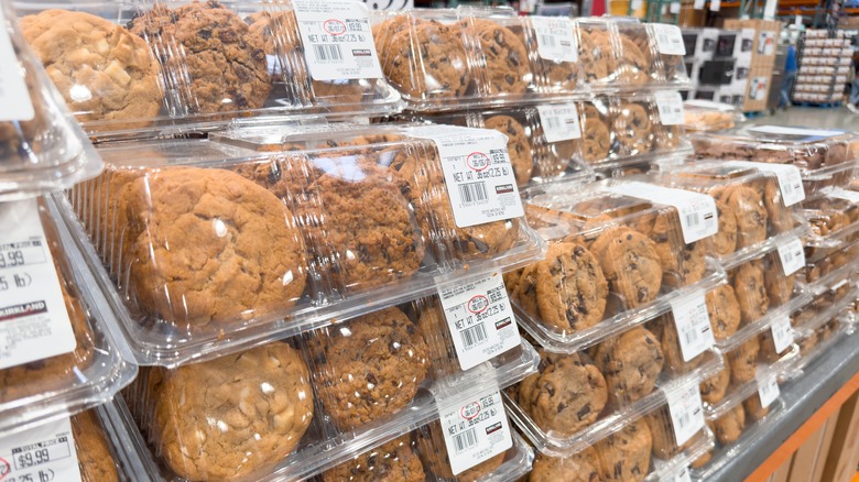 Plastic containers of Costco cookies
