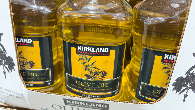Kirkland Signature olive oil bottles