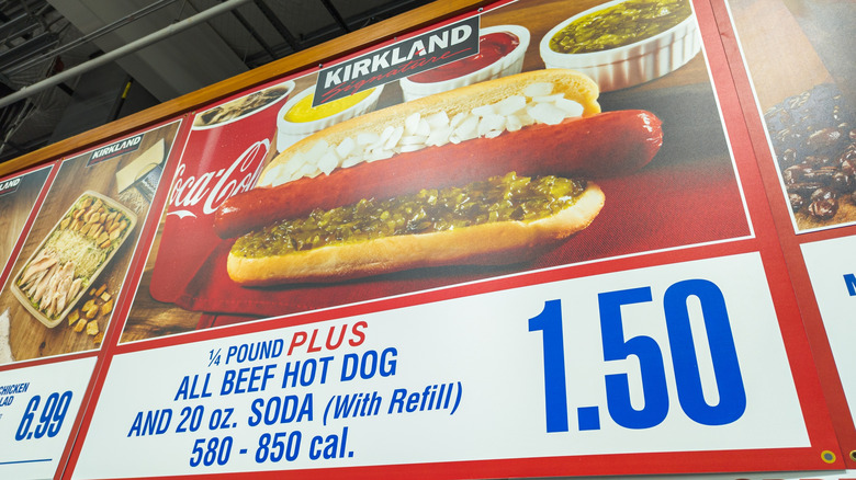 Costco hot dog sign