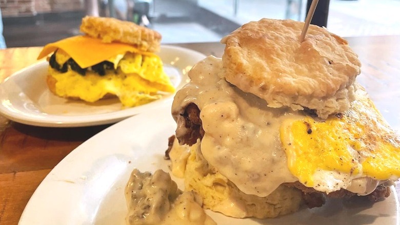 Maple Street Biscuit Company biscuit and egg sandwich.