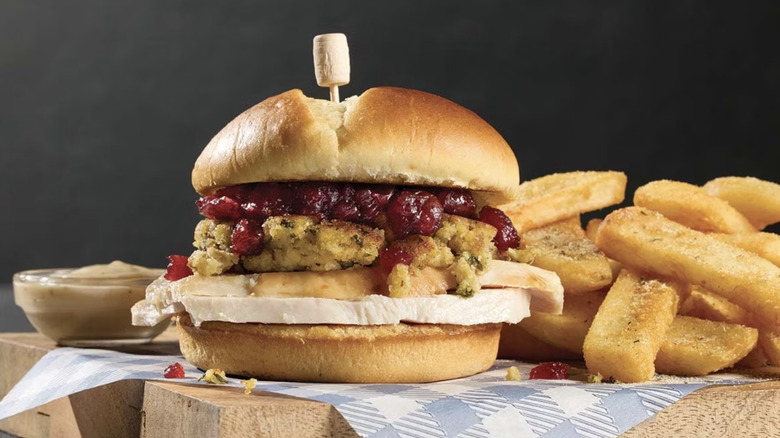 Cracker Barrel's carved turkey sandwich with fries