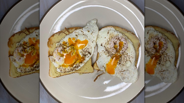 eggs and hummus on toast