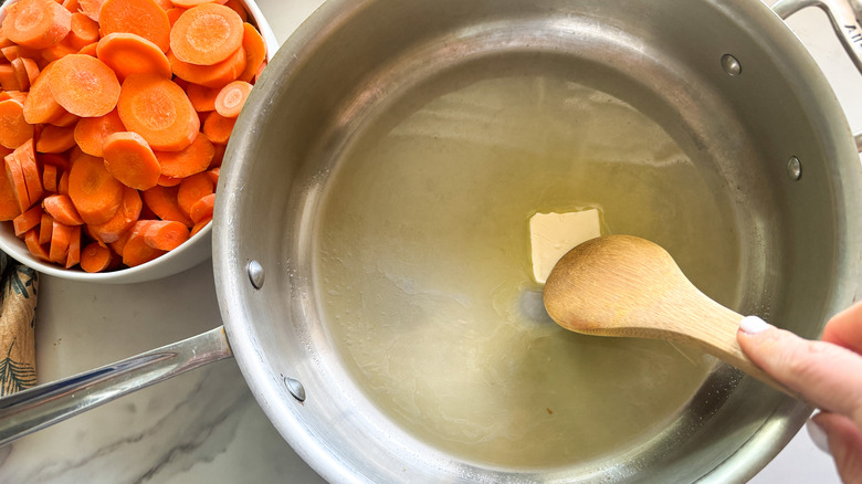 butter in pan