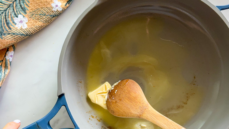 butter in pan