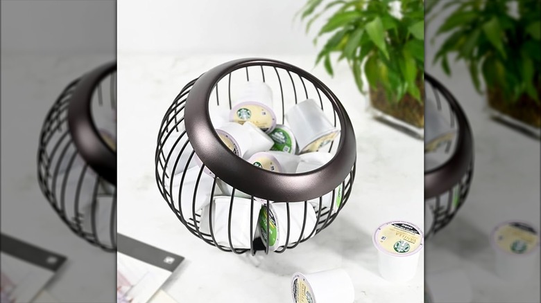 Charmount circular coffee pod holder with pods