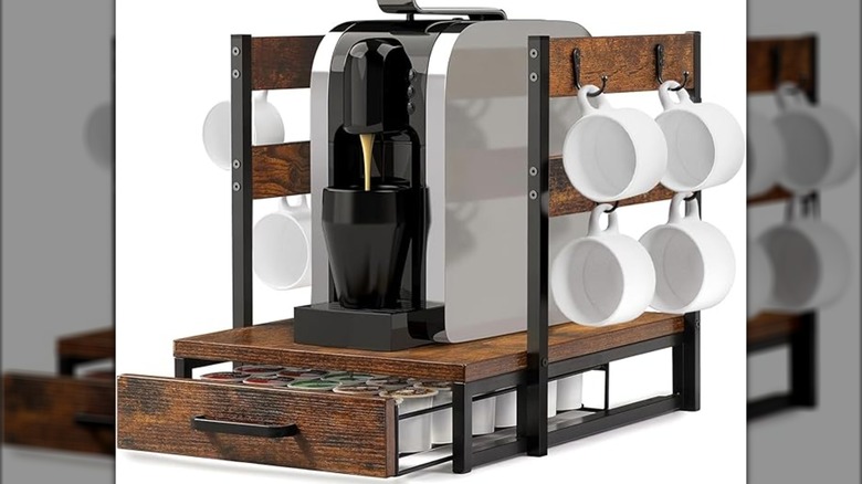 Evermagin coffee station with cups and pods