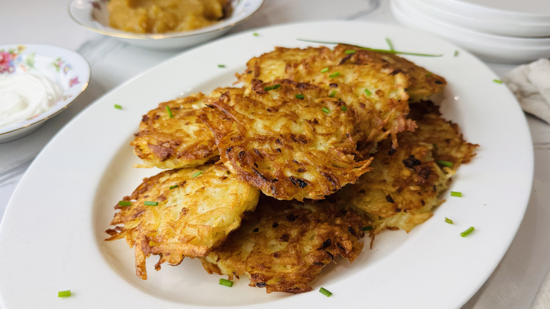 Latkes on a serving plate