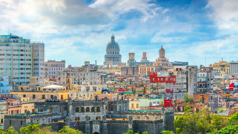 A view of Havana, Cuba and its bright buildings