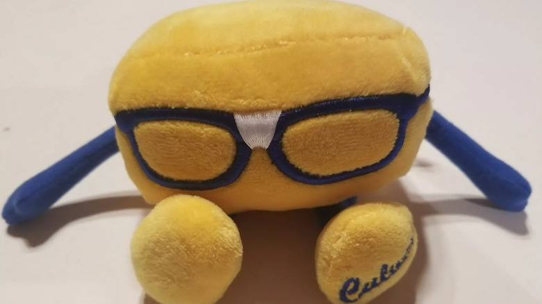 a plush toy of Curdis with glasses