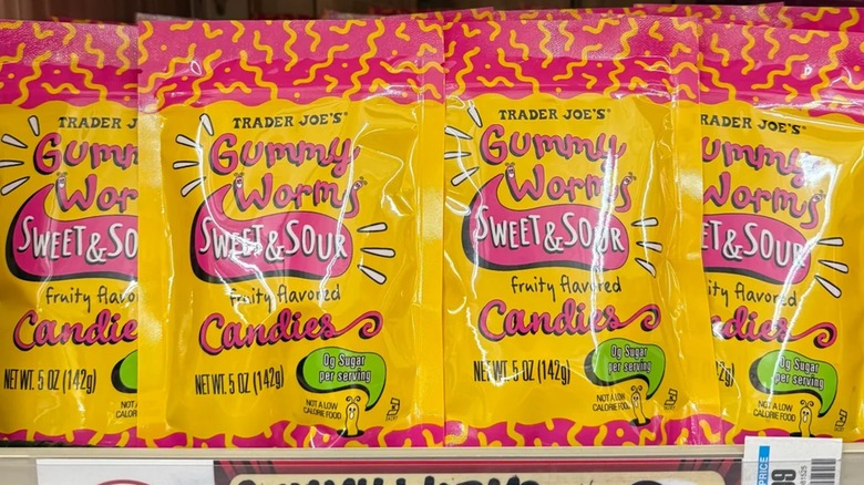 Bags of Trader Joe's gummy worms