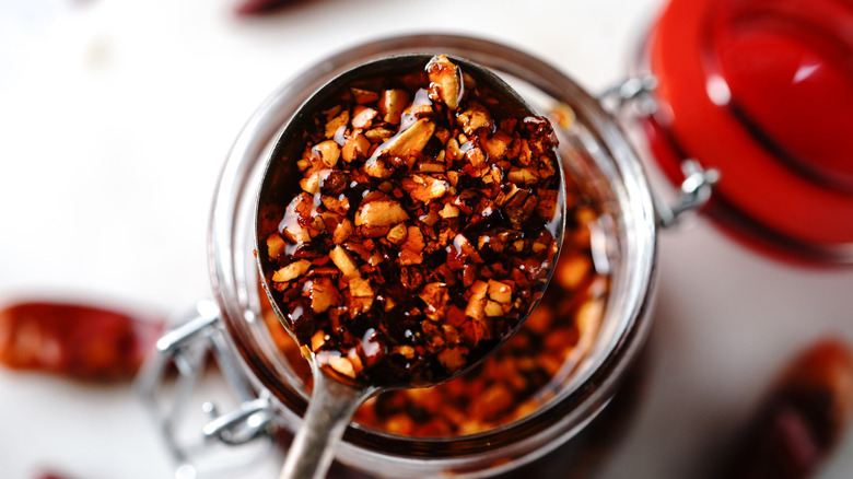 A jar of chili crisp
