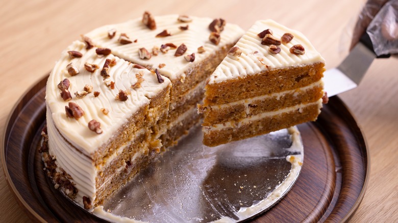 Slice of carrot cake