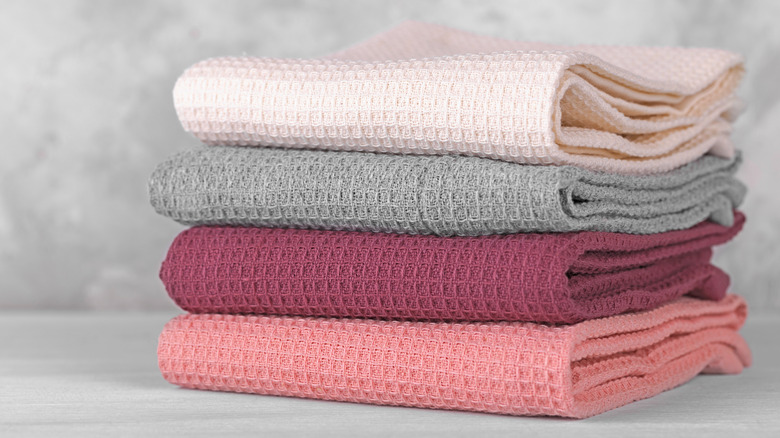 A stack of neatly folded towels.