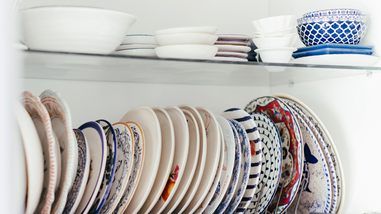 lots of plates and bowls