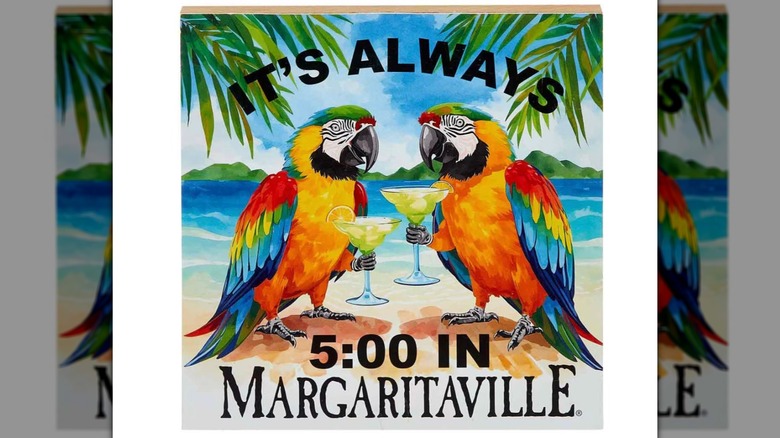 Margaritaville parrot word block
