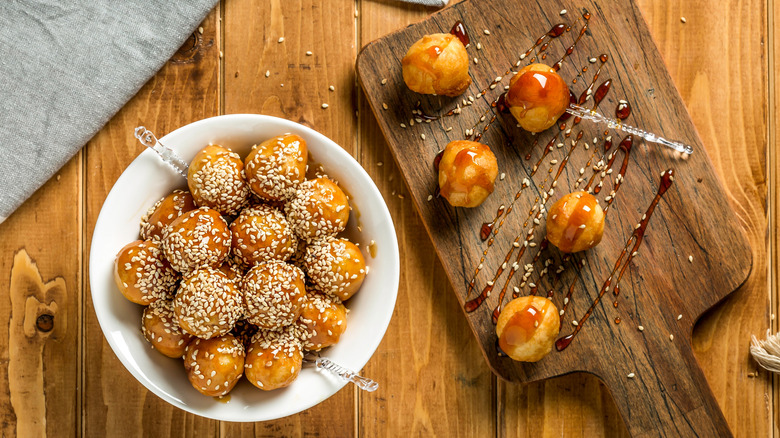 Deep fried peanut butter bombs