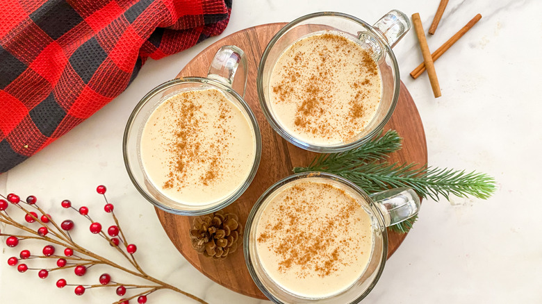 3 mugs of eggnog