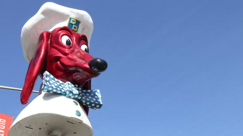 giant dog head statue