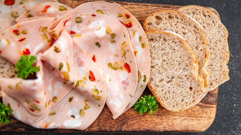 Slices of olive loaf with bread
