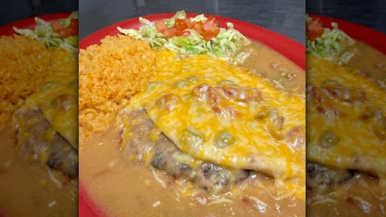 Mexican hamburger platter.