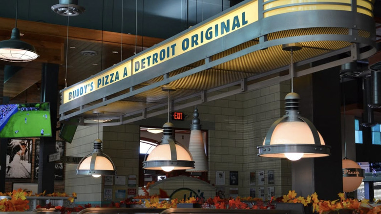 Interior of a Buddy's Pizza in Michigan