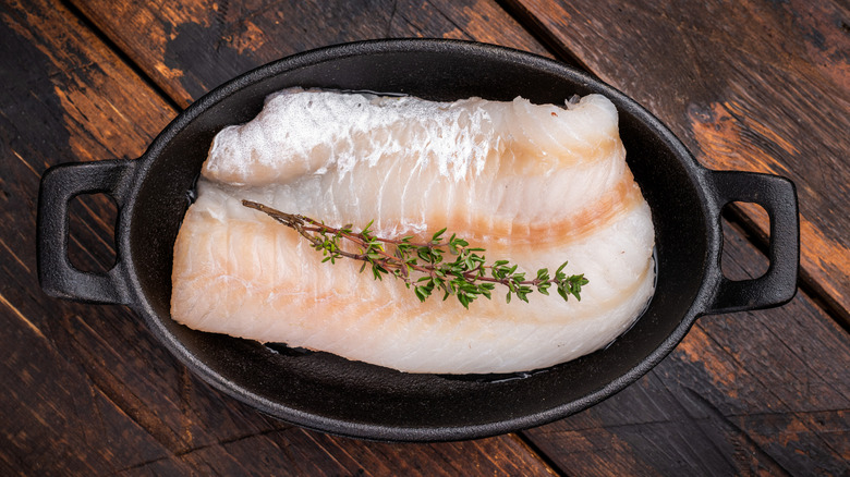 Cod fillet in cast iron