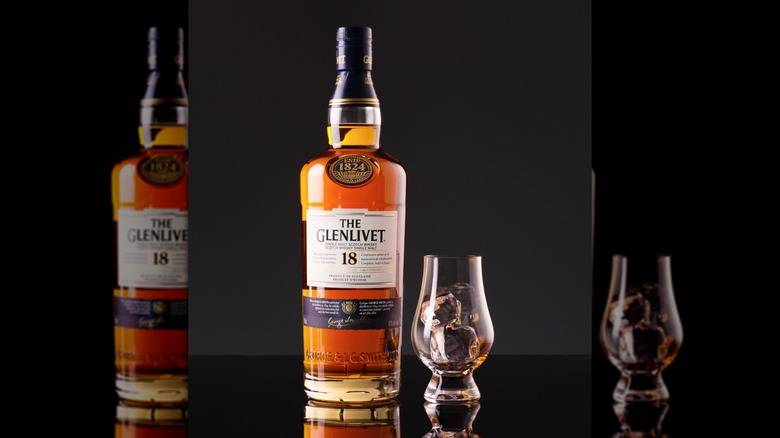 Glenlivet scotch with glass
