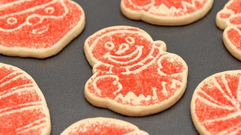 Christmas cookies with red sanding sugar