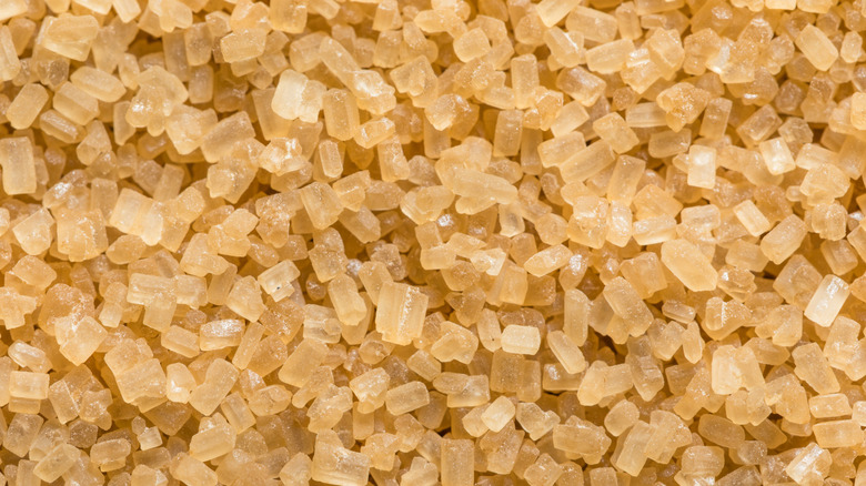 Turbinado sugar in a spoon