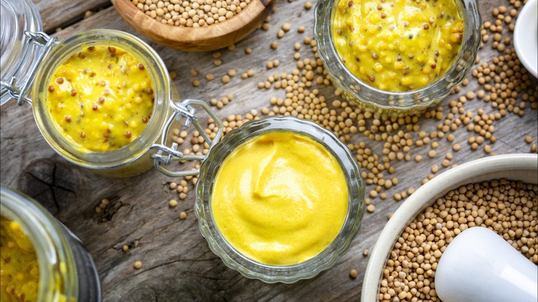 Mustard in jars