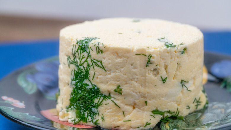 block of dill havarti on a plate