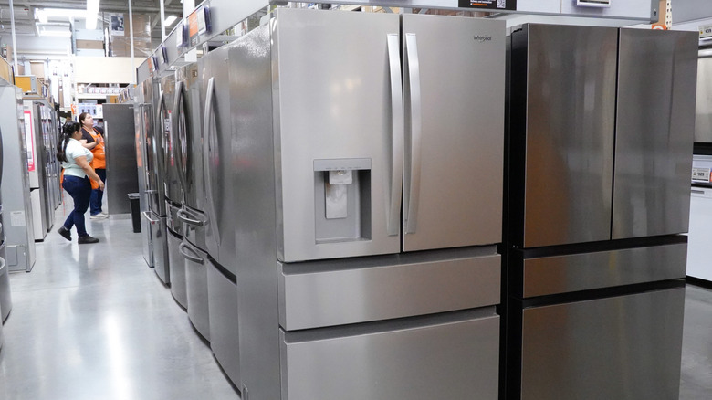 Refrigerators for sale at a Home Depot store