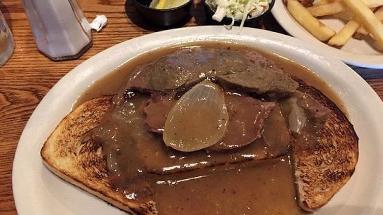 Cracker Barrel's discontinued open-faced roast beef sandwich