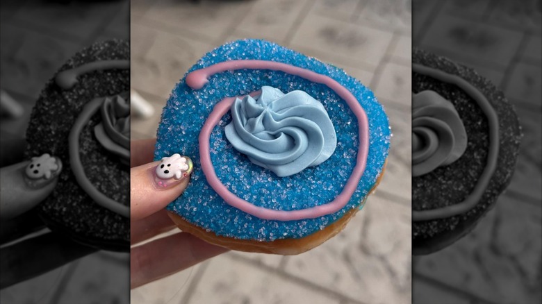 A blue cotton candy-flavored doughnut from Krispy Kreme