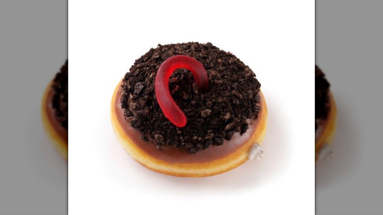 An Oreo Dirt Cake doughnut from Krispy Kreme