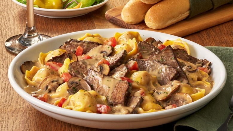A bowl of Braised Beef Tortellini at Olive Garden